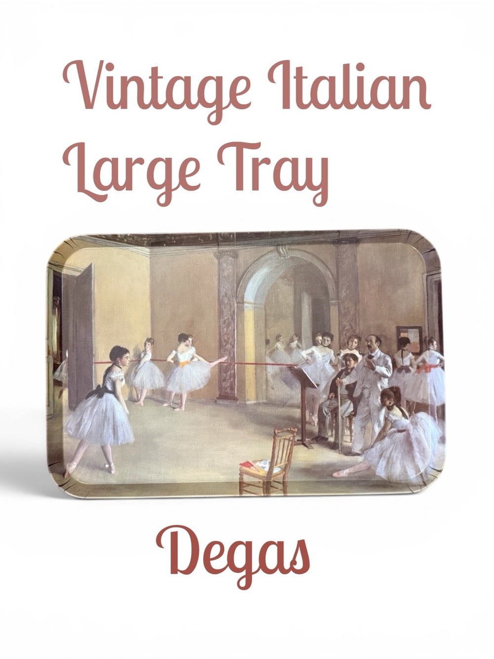 Vintage Italian Tray Featuring Degas Ballerinas